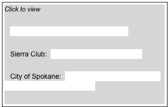 Click to view 


   Raw sewage spills into Spokane River


   Sierra Club:  Combined Sewage Overflows


   City of Spokane:  Reducing Combined Sewage 
                               Overflows




